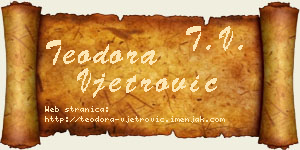 Teodora Vjetrović vizit kartica